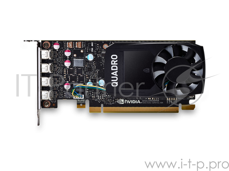 Видеокарта PNY Quadro P620 2GB RTL VCQP620DVI-PB {GDDR5, 128 bit, 4xmDP, Low Profile, 4xmDP to DVI-D SL adapter, ATX&LP Bracket}