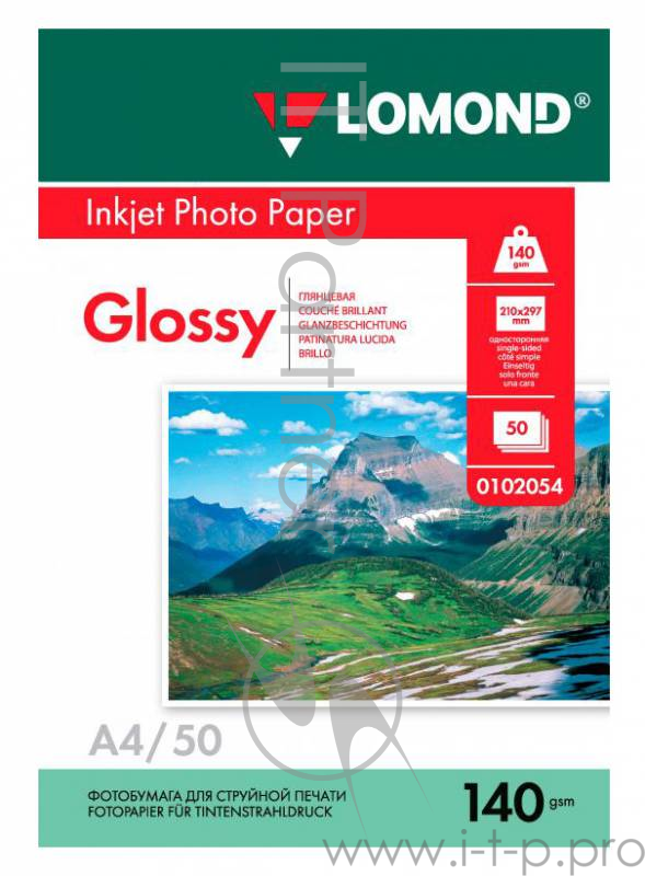 Бумага для фото-печати Lomond 0102054 (A4, 140г/кв.м, 50л., глянц.)