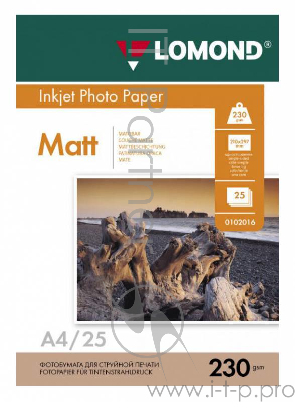Бумага для фото-печати Lomond 0102050 (A4, 230г/кв.м, 25л., матовая)