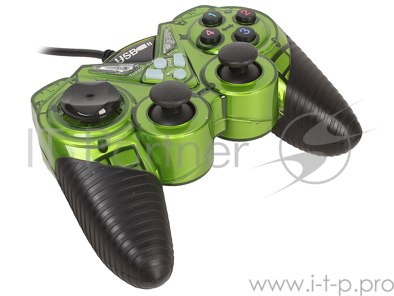 Геймпад 3Cott Single GP-05, 14 кнопок, 2 вибро мотора, USB, зеленый