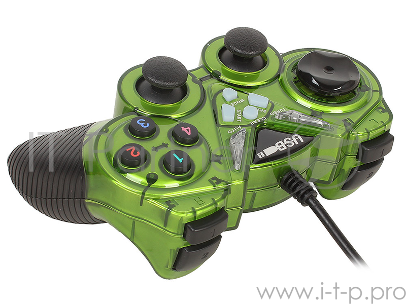 Геймпад 3Cott Single GP-05, 14 кнопок, 2 вибро мотора, USB, зеленый