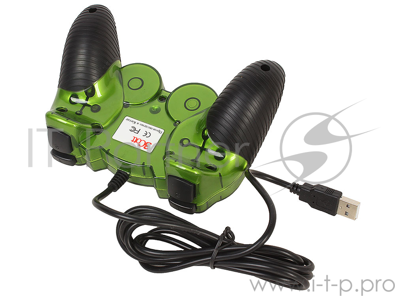 Геймпад 3Cott Single GP-05, 14 кнопок, 2 вибро мотора, USB, зеленый