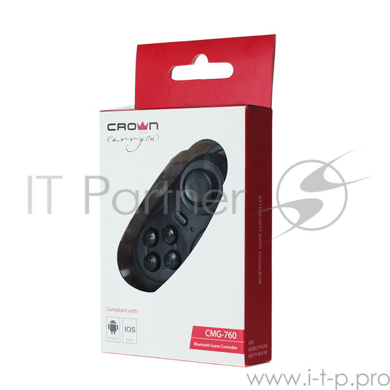 Джойстик VR CMG-760 ( Может использоваться как джойстик, указатель мыши, спуск затвора для селфи, управление VR приложениями, размеры 73 мм х 31 мм х 13 мм, Bluetooth 3,0, рабочая дистанция до 10 м, OS Android / IOS / Windows, аккумулятор 180мА, врем