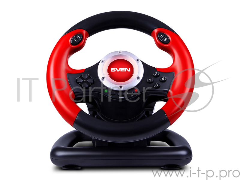 Руль SVEN GC-W300 (педали, вибро, лепестки, D-pad, 10 кл, резин. вставки, PC, цифр. и .