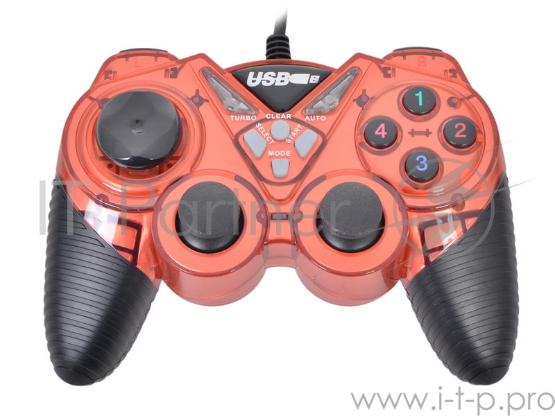 Геймпад 3Cott Single GP-05, 14 кнопок, вибрация, USB, красный