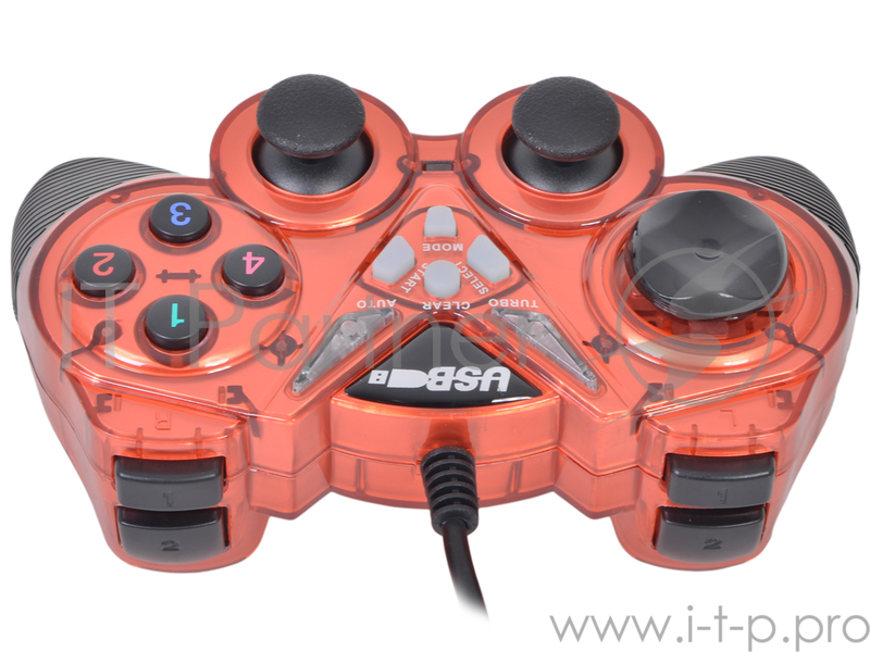 Геймпад 3Cott Single GP-05, 14 кнопок, вибрация, USB, красный