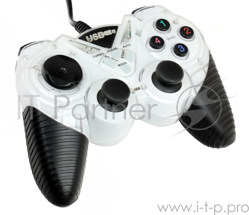 Геймпад 3Cott Single GP-05,14 кнопок, вибрация, USB,белый