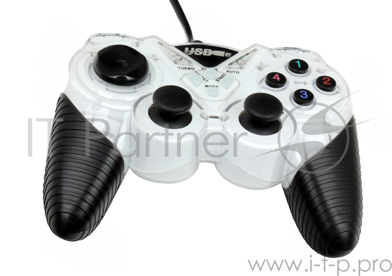 Геймпад 3Cott Single GP-05,14 кнопок, вибрация, USB,белый