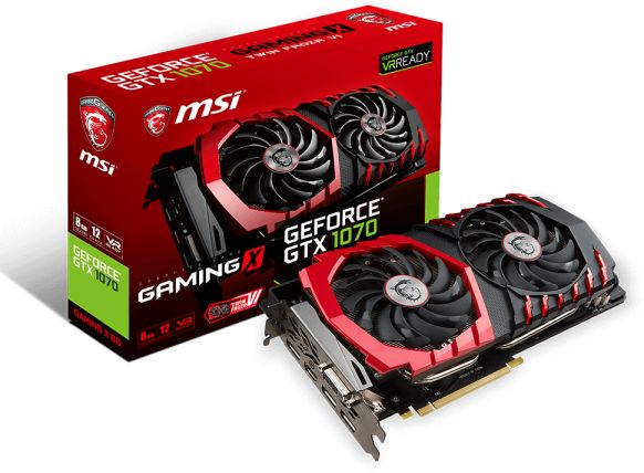 Видеокарта MSI GTX1070 GAMING 8Gb GDDR5 256bit DPx3, DVI-D, HDMI (GTX 1070 GAMING 8G) RTL