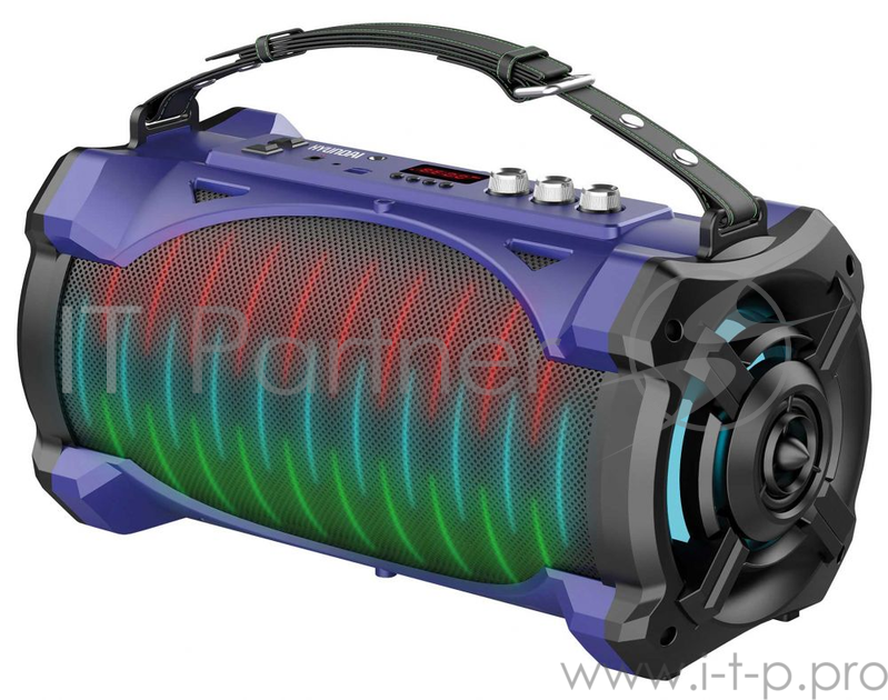 Минисистема Hyundai H-MC220 черный/синий 50Вт/FM/USB/BT/SD/MMC