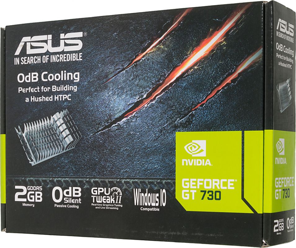 Видеокарта ASUS GT730-SL-2GD5-BRK RTL {2Gb, GDDR5, GT730, 64bit, HDCP, D-Sub, DVI, HDMI, PCI-E}