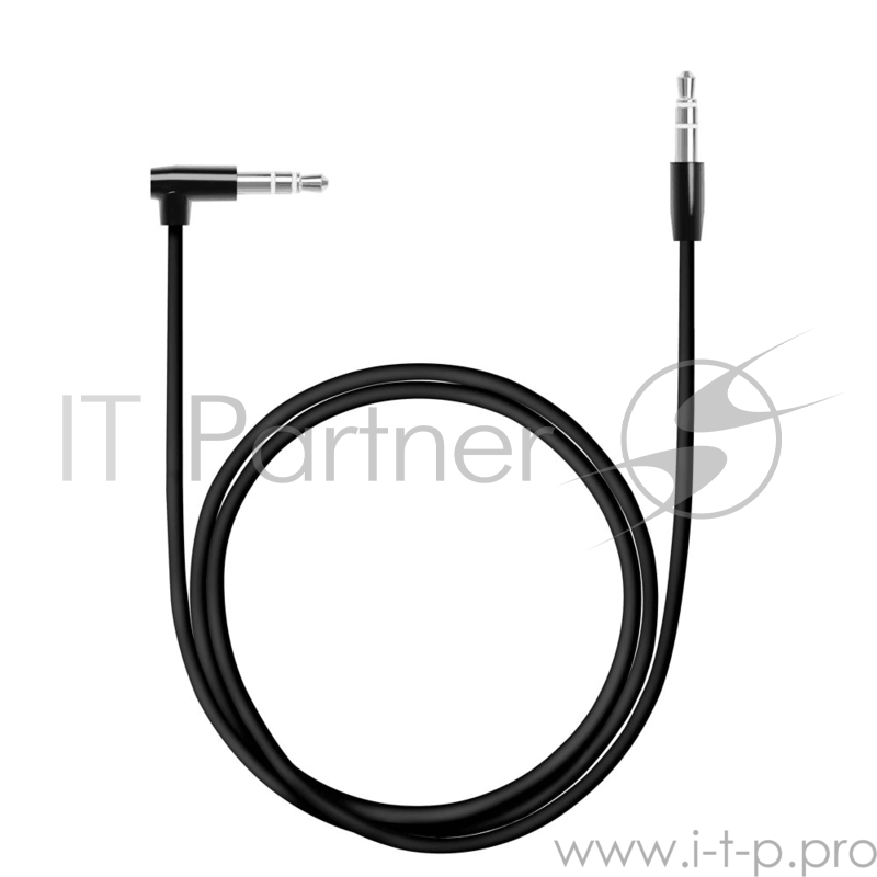 Кабель Deppa AUX Slim аудиокабель 3.5мм-3.5мм, L коннектор, 1.2м, черный, Deppa