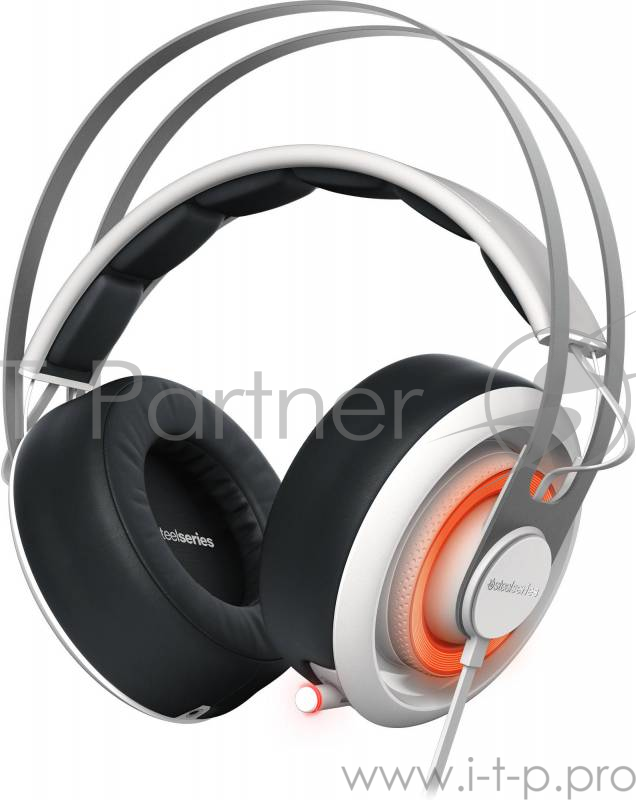 Наушники с микрофоном Steelseries Siberia 650 белый/черный 1.2м мониторы оголовье (51192)