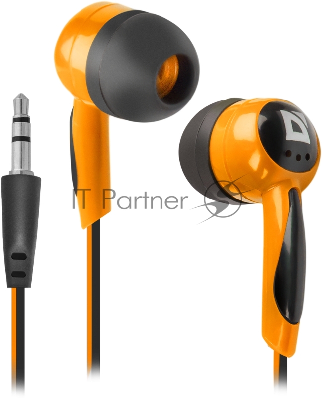 Наушники DEFENDER Basic-604 Orange 63606 {Наушники стерео, Для MP3, кабель 1,1 м}