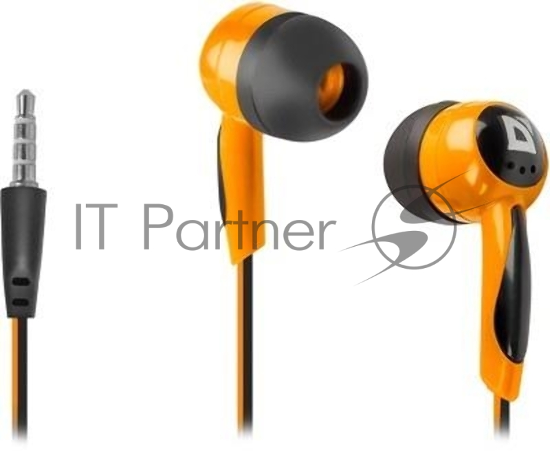 Наушники DEFENDER Basic-604 Orange 63606 {Наушники стерео, Для MP3, кабель 1,1 м}