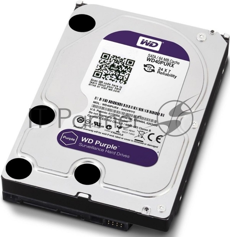 Жесткий диск 4TB WD Purple (WD40PURZ) {Serial ATA III, 5400- rpm, 64Mb, 3.5