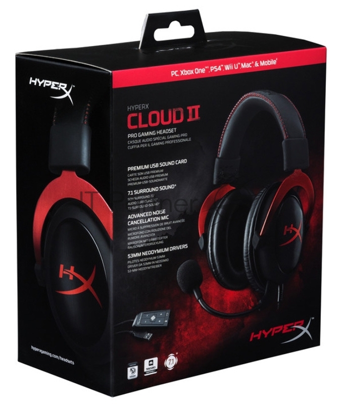 Гарнитура Kingston HyperX Cloud II Gaming Headset (KHX-HSCP-RD) Red