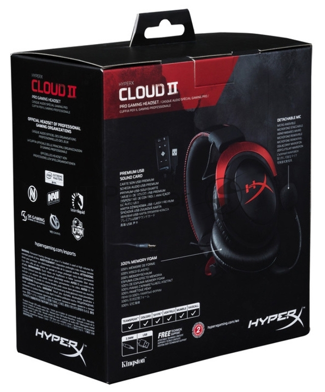 Гарнитура Kingston HyperX Cloud II Gaming Headset (KHX-HSCP-RD) Red