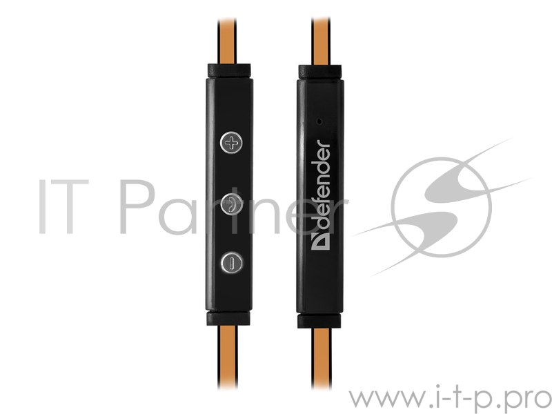 Наушники Defender Pulse 450 оранжевый, для Android,вставки 63450