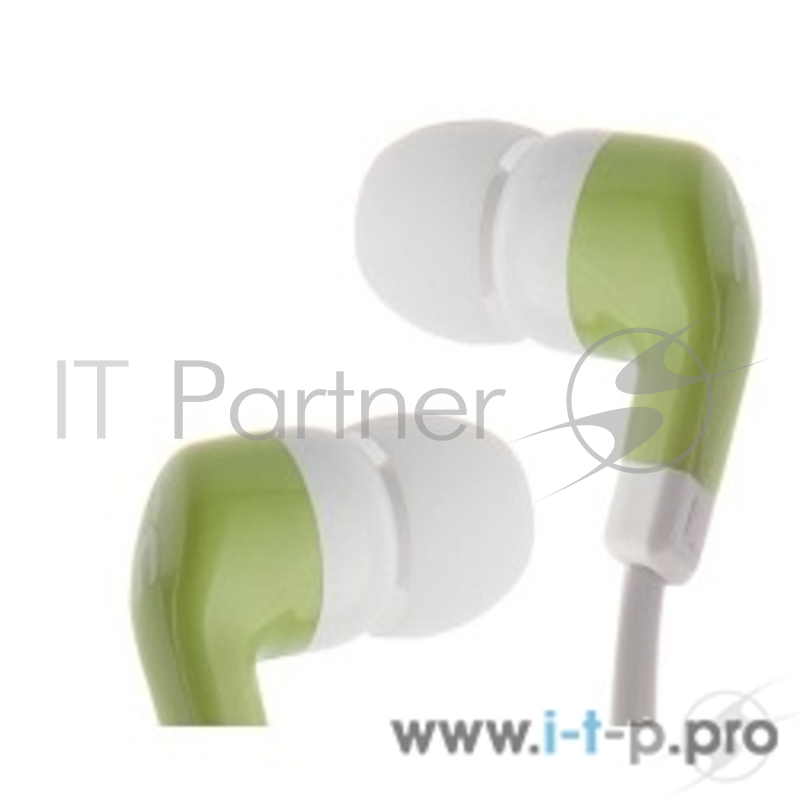 Наушники-вкладыши Human Friends Rumba, Green-White, динамик 10 мм, 32 Ом, провод 120 мм плоский, разъем 3,5 мм
