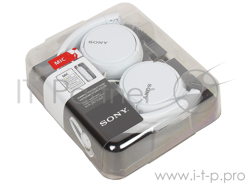 Наушники SONY MDR-ZX110APWC накладные, цвет белый