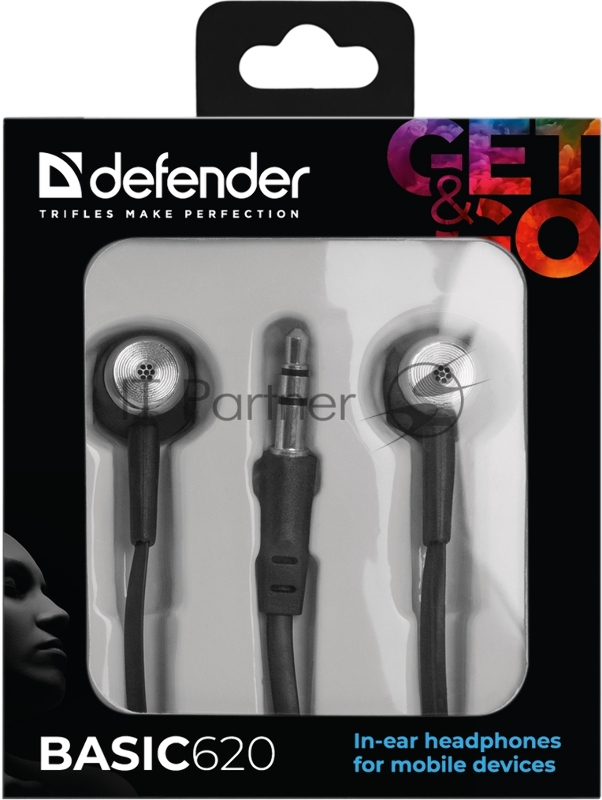 Наушники Defender Наушники вставки Basic 620 черный 63620