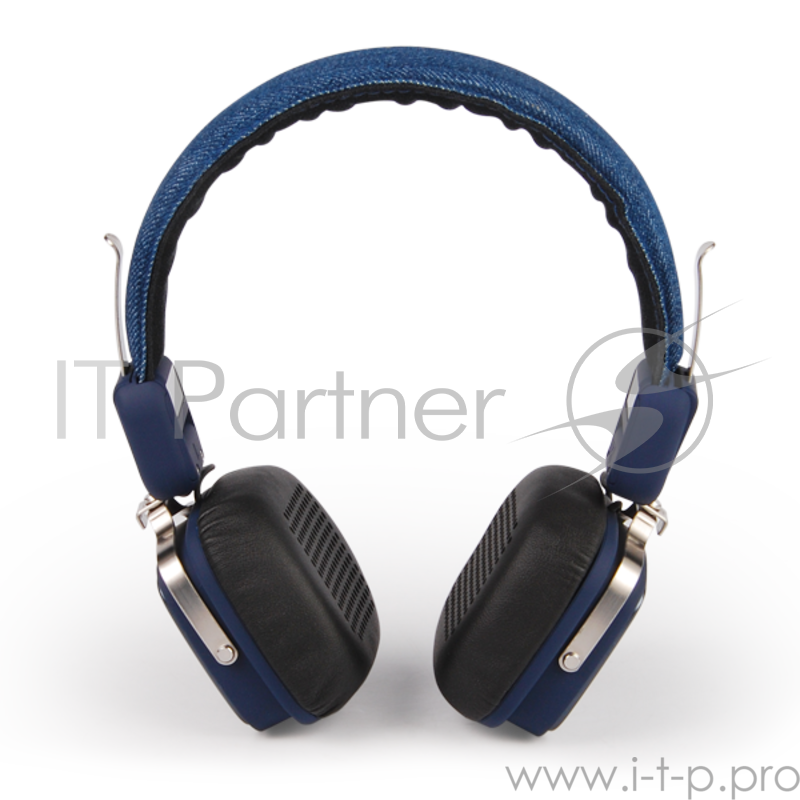 Наушники CROWN CMBH-9301 (blue jeans) ( Bluetooth: 3.0, hands free, 32 Ом, 20 Гц-20.000 Гц, Li-Pol 380 мА, Jack 3.5мм stereo - 1.3м, металлический обод, джинсовая ткань)