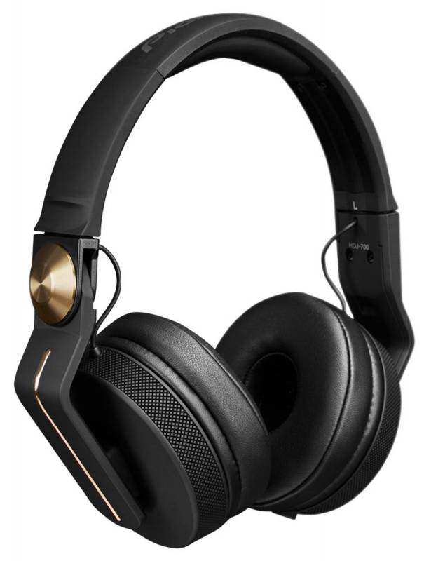 Наушники накладные Pioneer HDJ-700-N 1.2м черный/золотистый проводные (оголовье)