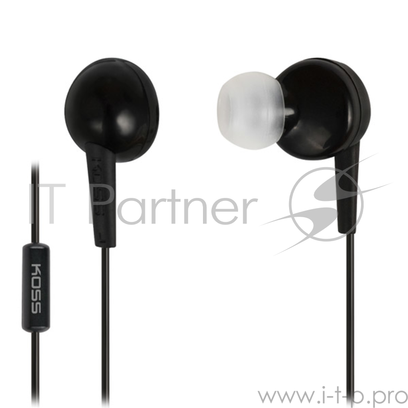 Гарнитура KOSS KEB6i K Black с наушниками вставками, част.диапазон 60-20000Гц, сопротивл.32Ом, чувствит.106дБ, шнур с микрофоном,цвет черный