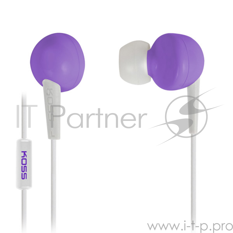Гарнитура KOSS KEB6i V Violet с наушниками вставками, част.диапазон 60-20000Гц, сопротивл.32Ом, чувствит.106дБ, шнур с микрофоном,цвет фиолетовый