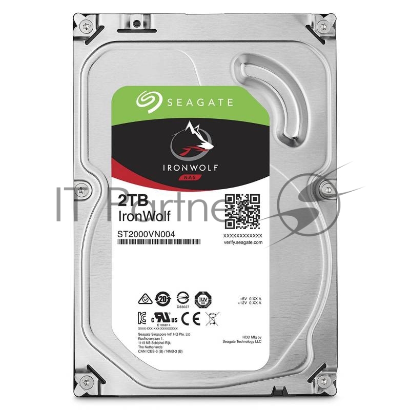 Жесткий диск 2TB Seagate Ironwolf (ST2000VN004) {SATA 6.0Gb/s, 5900 rpm, 64mb buffer, 3.5