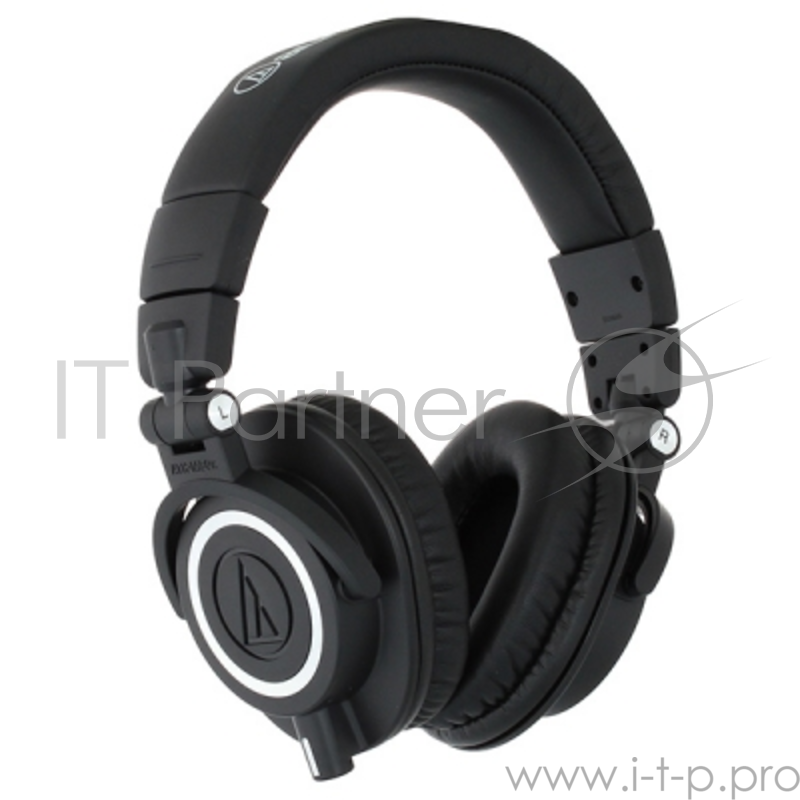 Наушники AUDIO-TECHNICA ATH-M50X Black мониторные,закрытые,диаметр 45мм,част 15-28000Гц,макс. входн мощность 1600мВт,импеданс 38Ом,чувствительность 99дБ,два кабеля в комплекте: витой и прямой, цвет черный