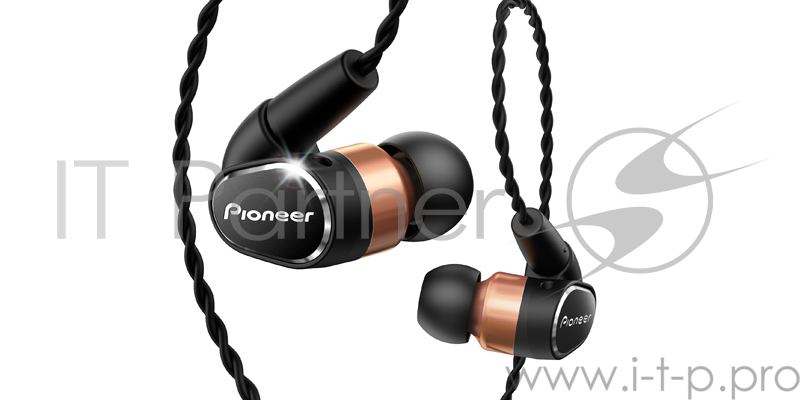Наушники вкладыши Pioneer SE-CH9T-K 1.2м черный/золотистый проводные (в ушной раковине)