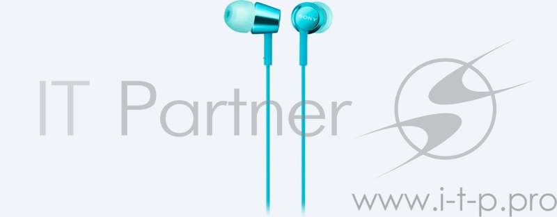 Наушники вкладыши Sony MDREX155L.E 1.2м голубой проводные (в ушной раковине)