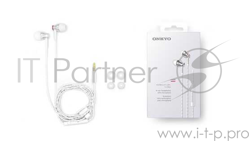 Наушники Onkyo Наушники-вкладыши , универсальный пульт ДУ , белый