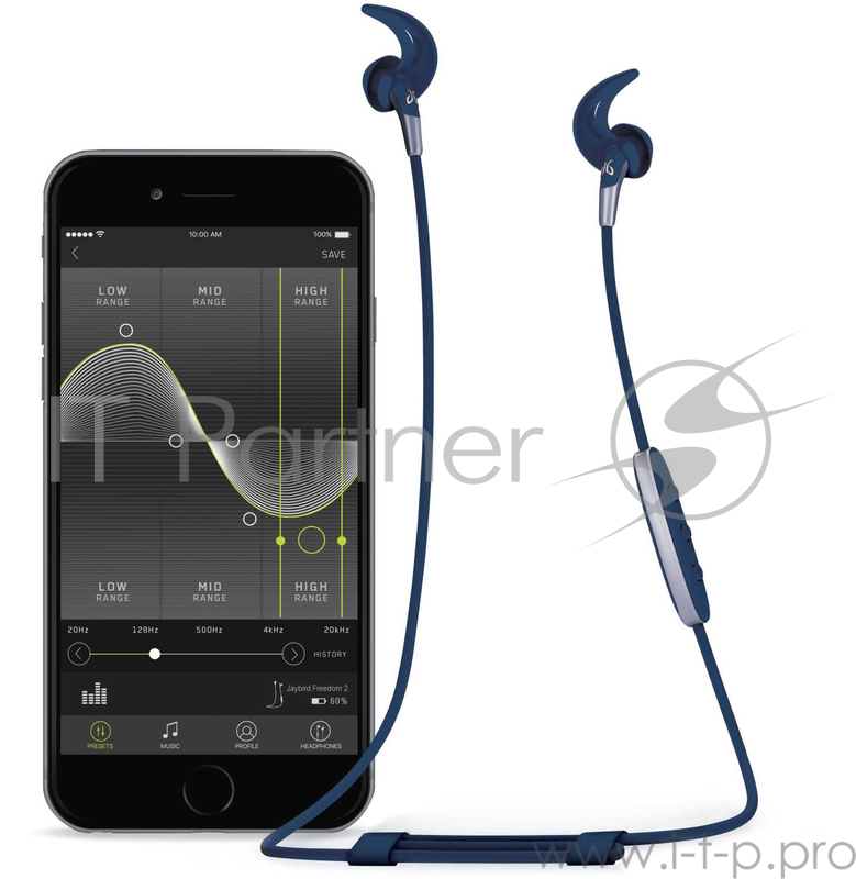 Наушники Logitech беспроводные Jaybird Freedom 2 Wireless Headphones with Speedfit-STEEL BLUE-BT-N/A-EMEA-EMEA