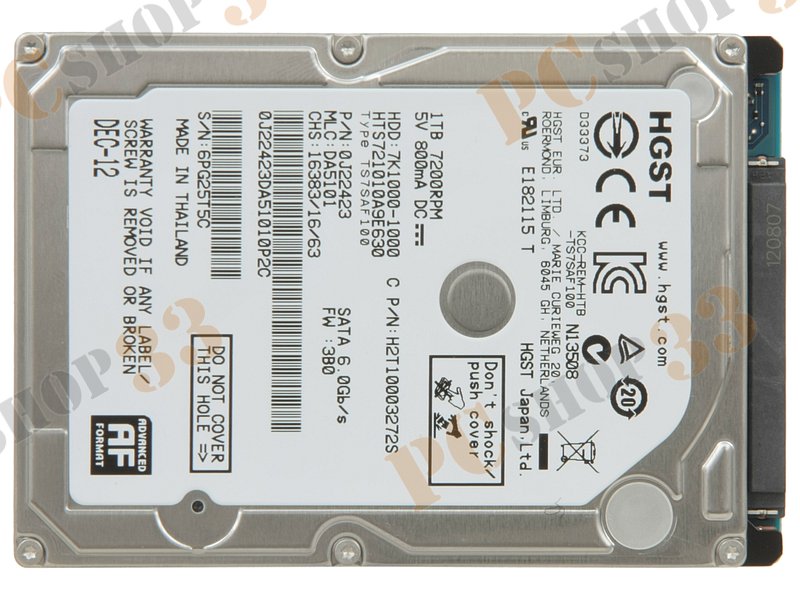 Жесткий диск 1Tb Hitachi Travelstar 7K1000 (HTS721010A9E630) {Serial ATA III, 7200 rpm, 32Mb buffer,2.5} 0J22423