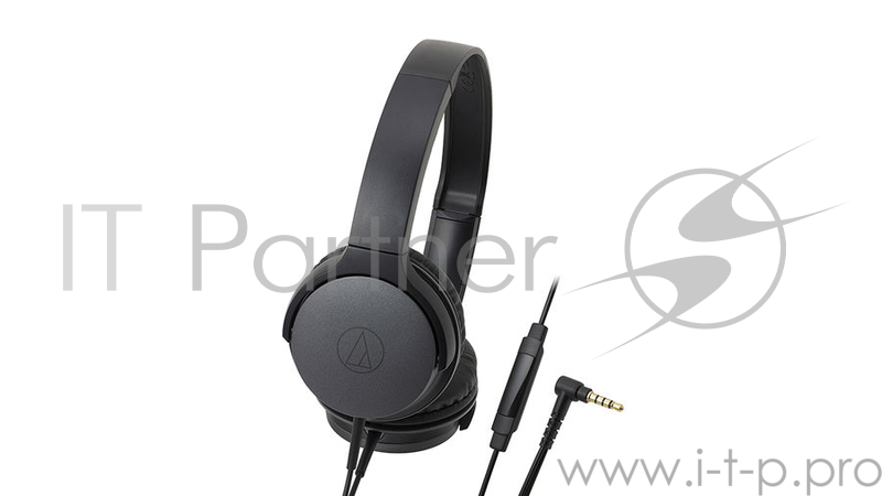 Наушники AUDIO-TECHNICA ATH-AR1ISBK наушники с микрофоном накладные чувствительность 103 дБ/мВт импеданс 47 Ом вес 110 г разъем mini jack 3.5 mm поддержка iPhone складная конструкция