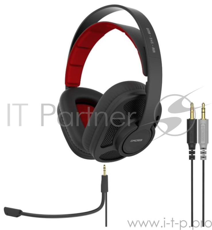 Наушники KOSS GMR-545-AIR компьютерная гарнитура, игровая с полноразмерными наушниками открытого типа крепление при помощи оголовья подключение: 2 x mini jack 3.5 mm частота воспроизведения 15-22000 Гц