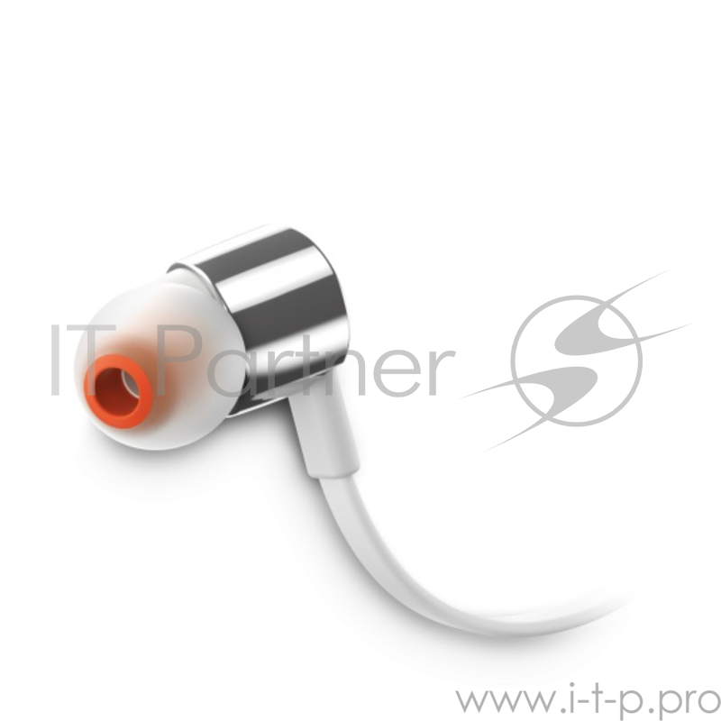 Гарнитура вкладыши JBL T210 GRY 1.2м серый/белый проводные (в ушной раковине)
