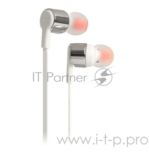 Гарнитура вкладыши JBL T210 GRY 1.2м серый/белый проводные (в ушной раковине)