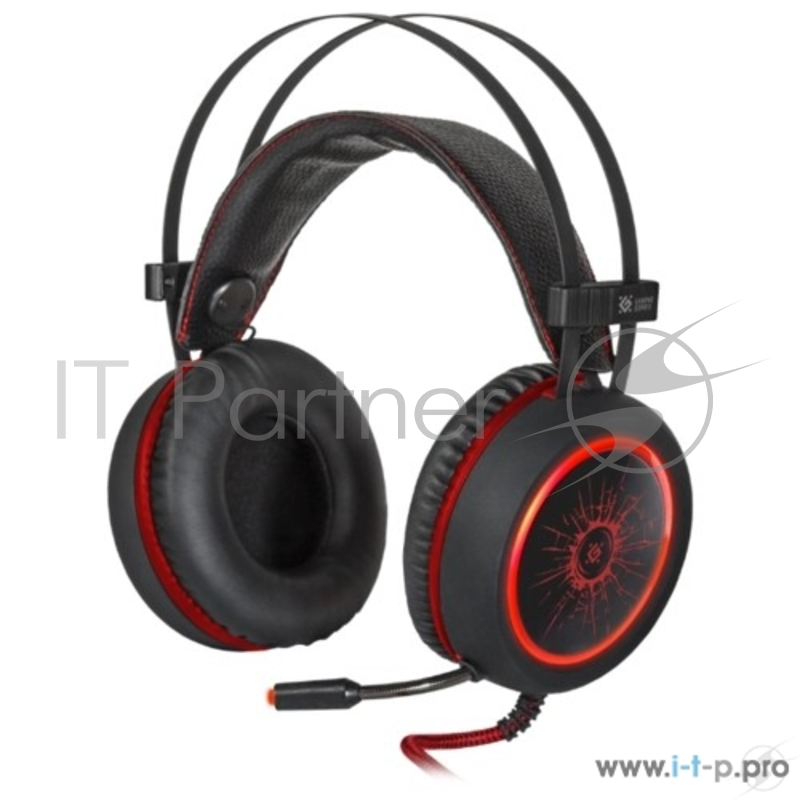Гарнитура Defender DeadFire G-530D черный+красный, кабель 2,2 м