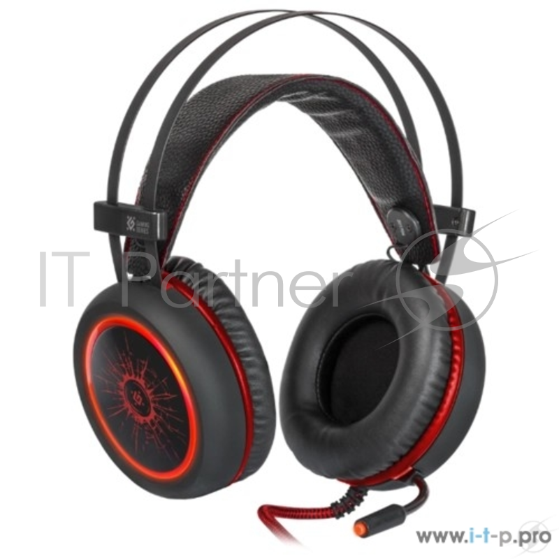 Гарнитура Defender DeadFire G-530D черный+красный, кабель 2,2 м