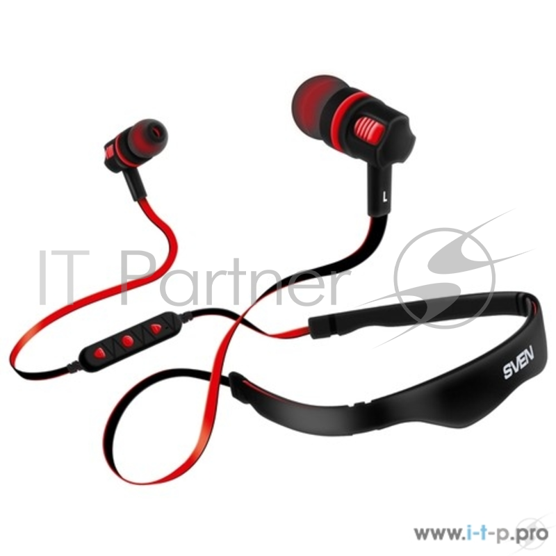 Наушники SVEN E-216B, черно- красный {Bluetooth 4.1, 20-20 000, Частотный диапазон, Гц 30-16000, радиус действия до 10м}