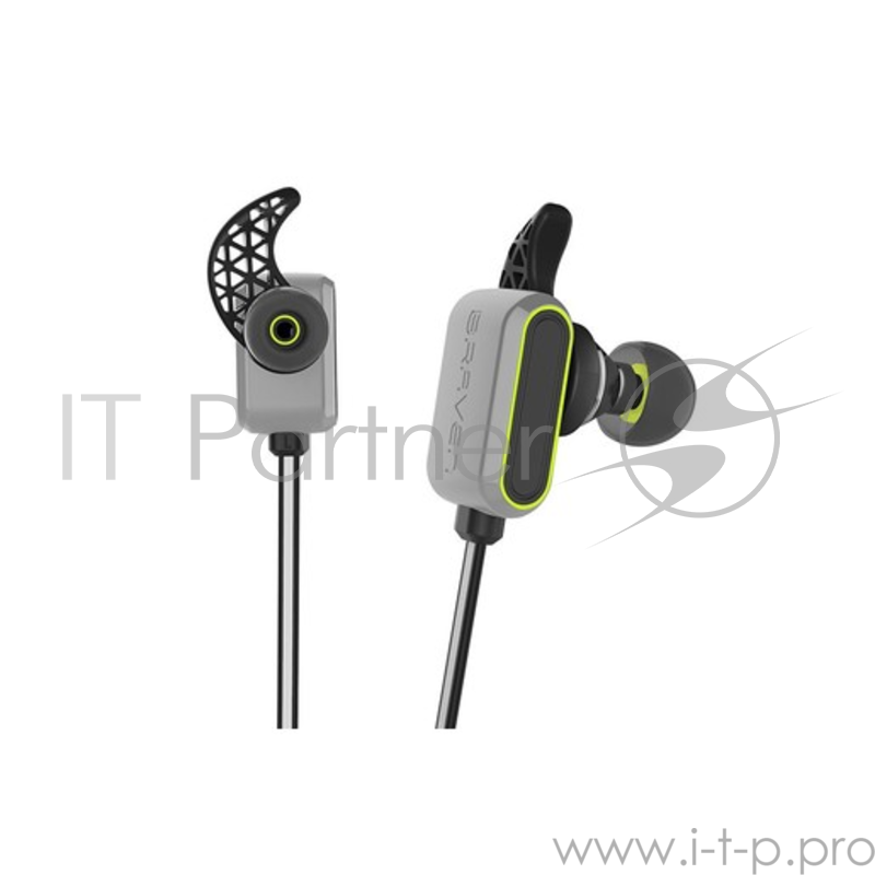 Беспроводные внутриканальные наушники с микрофоном Braven Flye Sport Reflect. Цвет серебряныйзеленый.