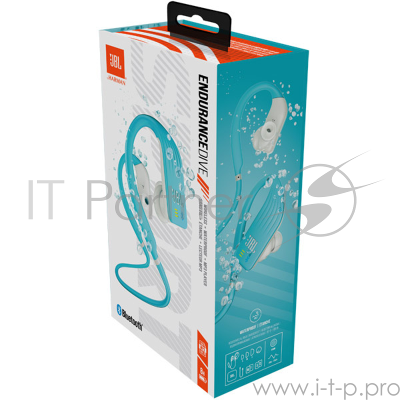 Наушники JBL Наушники спортивные беспроводные JBL Endurance Dive, 32 Ом , бирюзовый