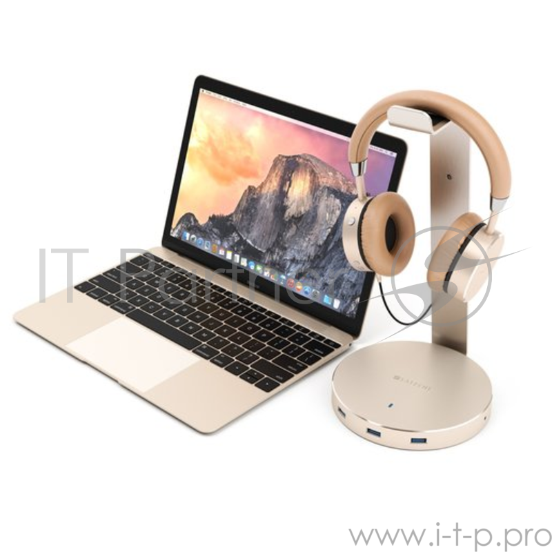 Подставка Satechi Aluminium USB 3.0 Headphone Stand для наушников. Материал алюминий. Цвет золотой.