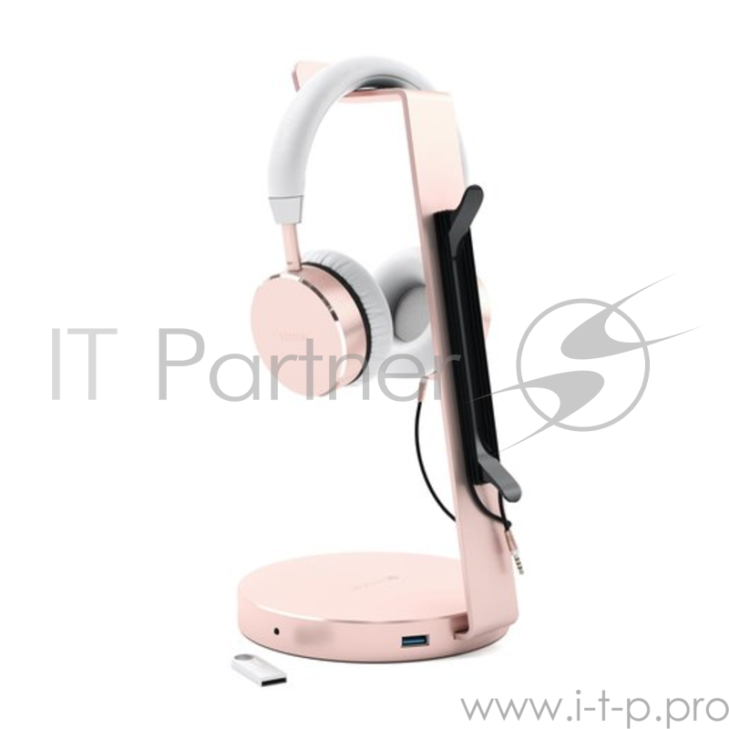 Подставка Satechi Aluminium USB 3.0 Headphone Stand для наушников. Материал алюминий. Цвет розовое золото.