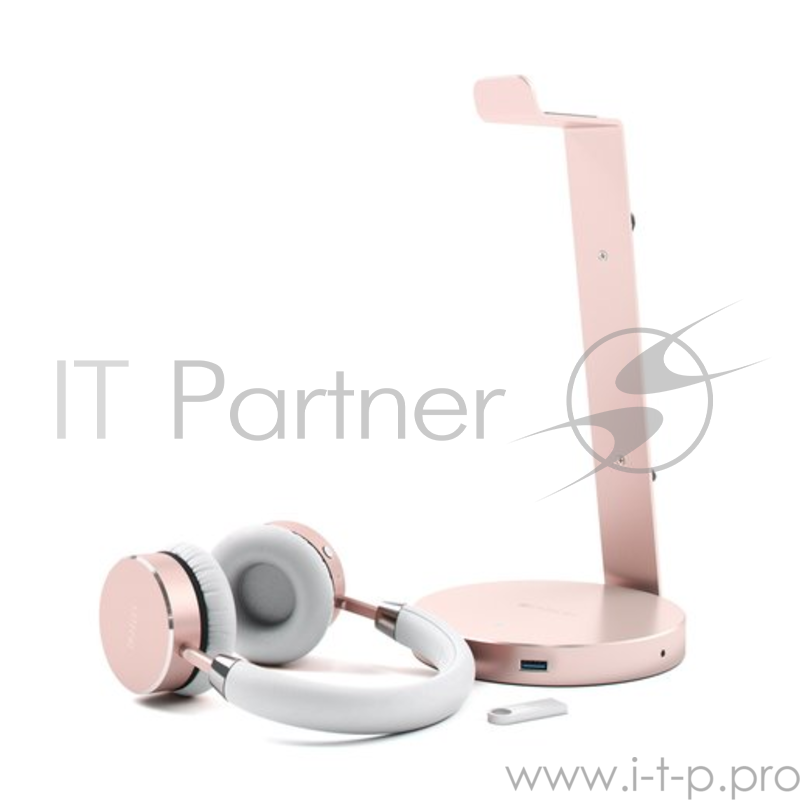 Подставка Satechi Aluminium USB 3.0 Headphone Stand для наушников. Материал алюминий. Цвет розовое золото.
