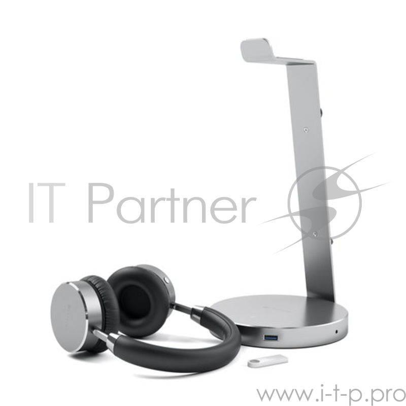 Подставка Satechi Aluminium USB 3.0 Headphone Stand для наушников. Материал алюминий. Цвет серый космос.